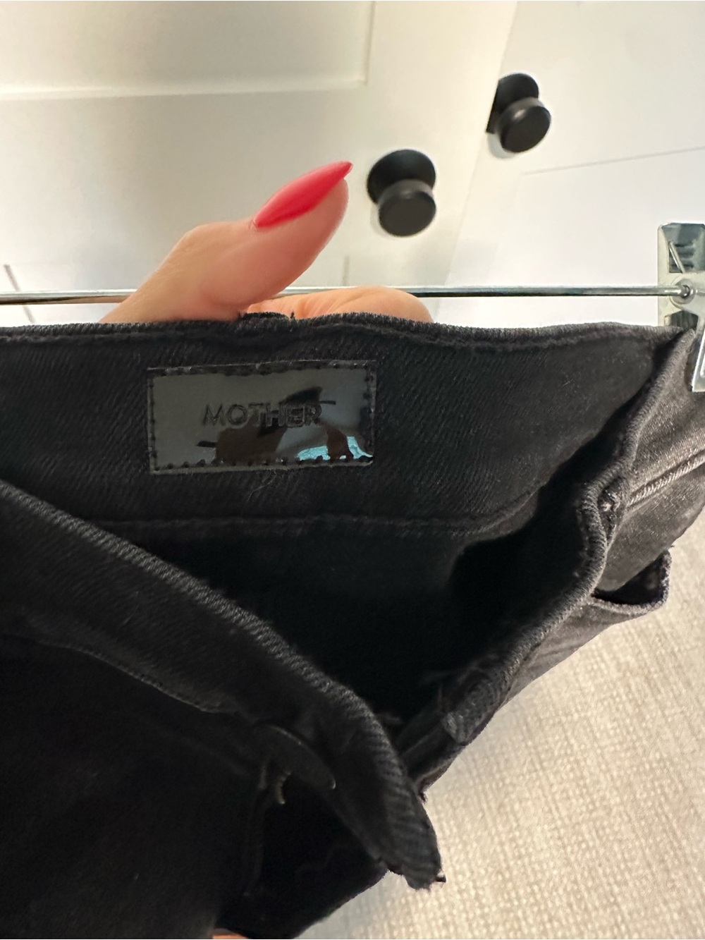 MOTHER Black High-Rise Wide-Leg Jeans - Picture 3 of 5
